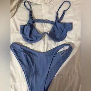 blue bathing suit size large from shein